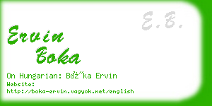 ervin boka business card